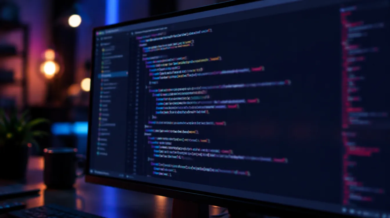 Monitor mit Quellcode beim Programmieren einer individuellen Website